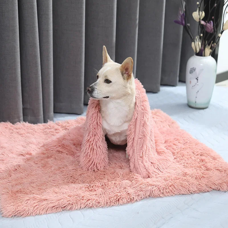 Long Plush Dogs Blankets Cover Winter Dog Supplies